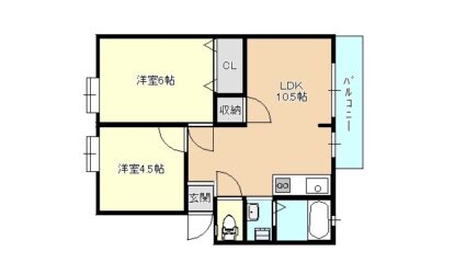 島泉5丁目アパート（2階)間取り